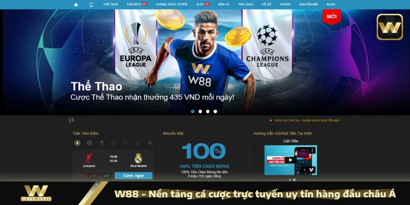 W88 - Nền tảng cá cược trực tuyến uy tín hàng đầu châu Á